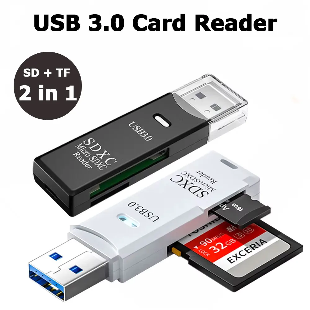 Tablet Accessories For Reading - Pembaca Kartu 2-In-1 USB 3.0/2.0 Pembaca
