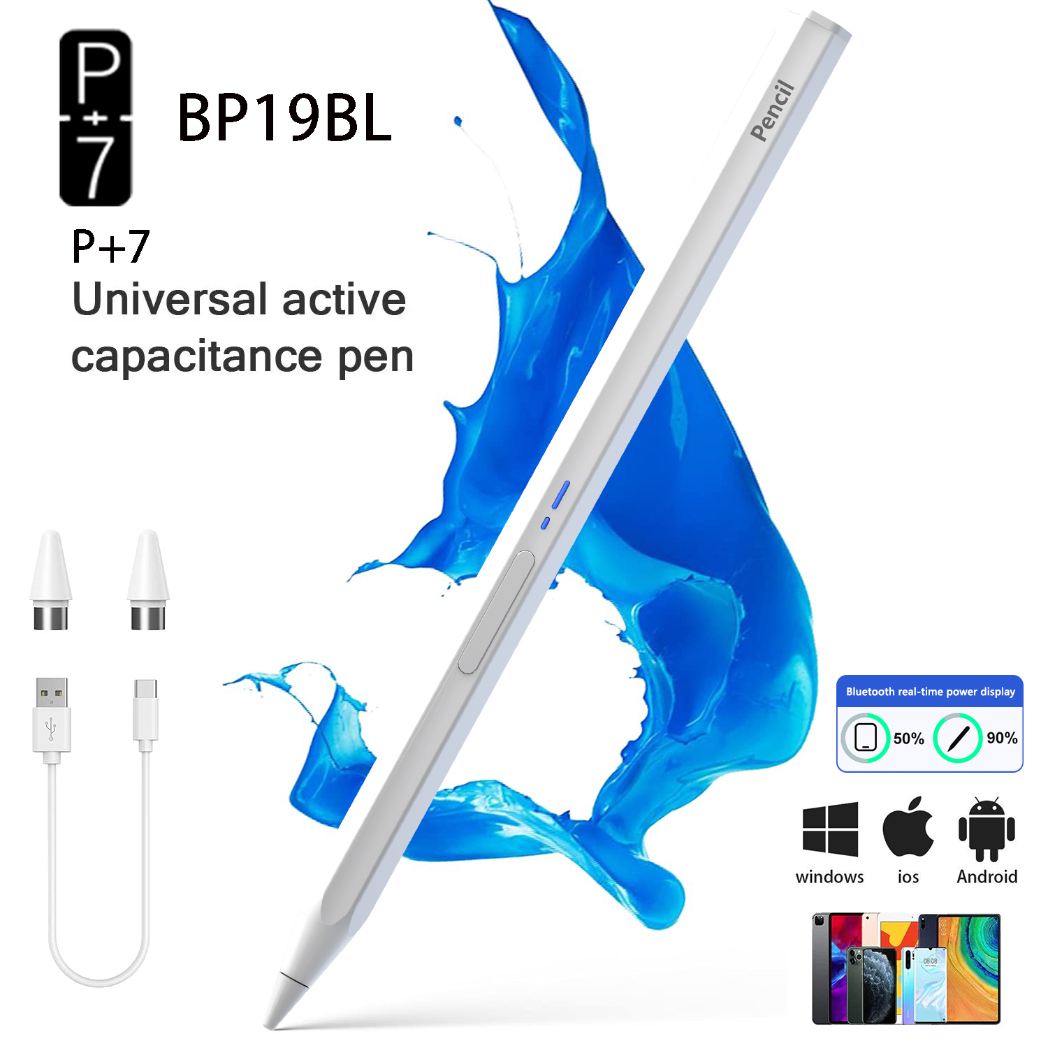 Top Tablet Accessories - P+7 Universal Hexagonal Stylus PEN Untuk