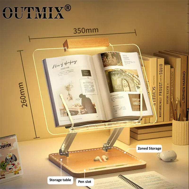 Tablet Accessories For Reading - Stand Baca Kayu dengan Lampu Akrilik