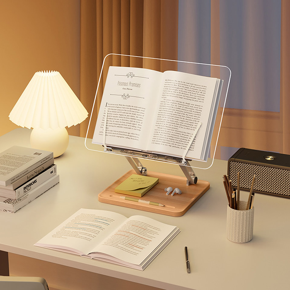 Stand Baca Kayu dengan Lampu A - Tablet Accessories For Reading ulasan dan harga