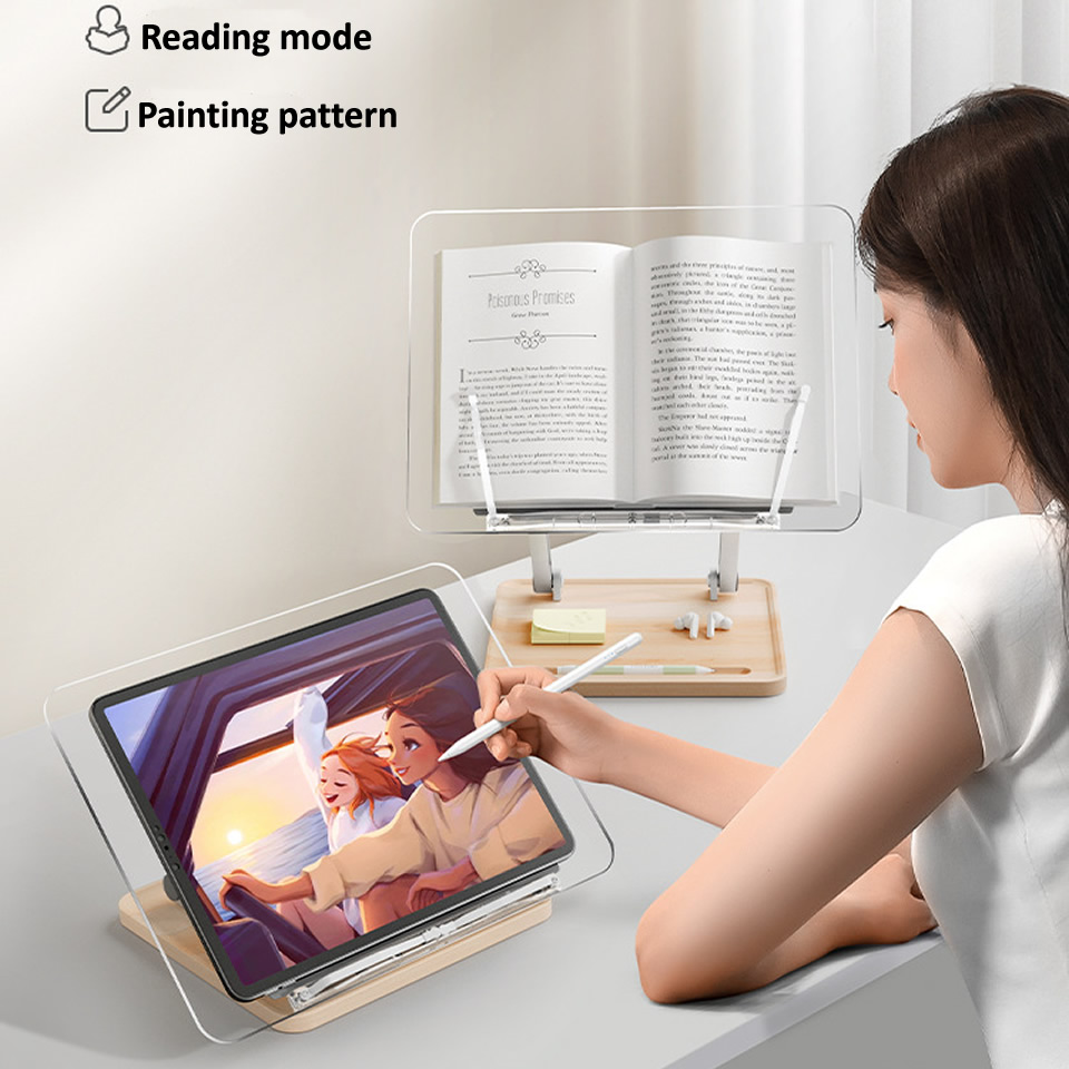 Stand Baca Kayu dengan Lampu A - Tablet Accessories For Reading ulasan dan harga